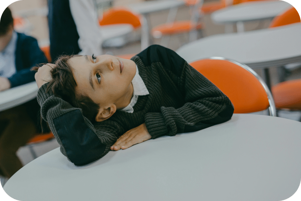 Child with ADHD focusing on reading activity