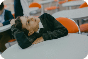 Child with ADHD focusing on reading activity