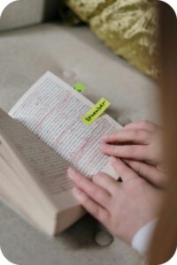 Child with ADHD and dyslexia using learning aids for better concentration